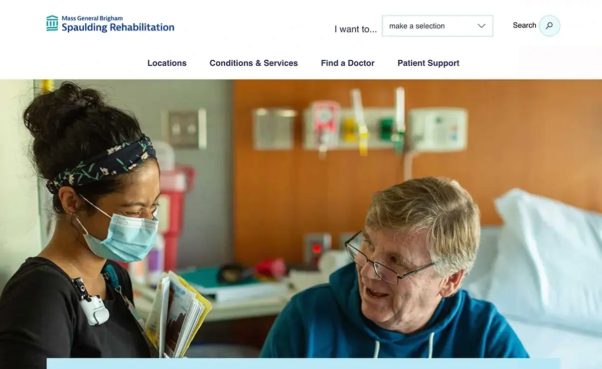 screen shot of the new spaulding.com website